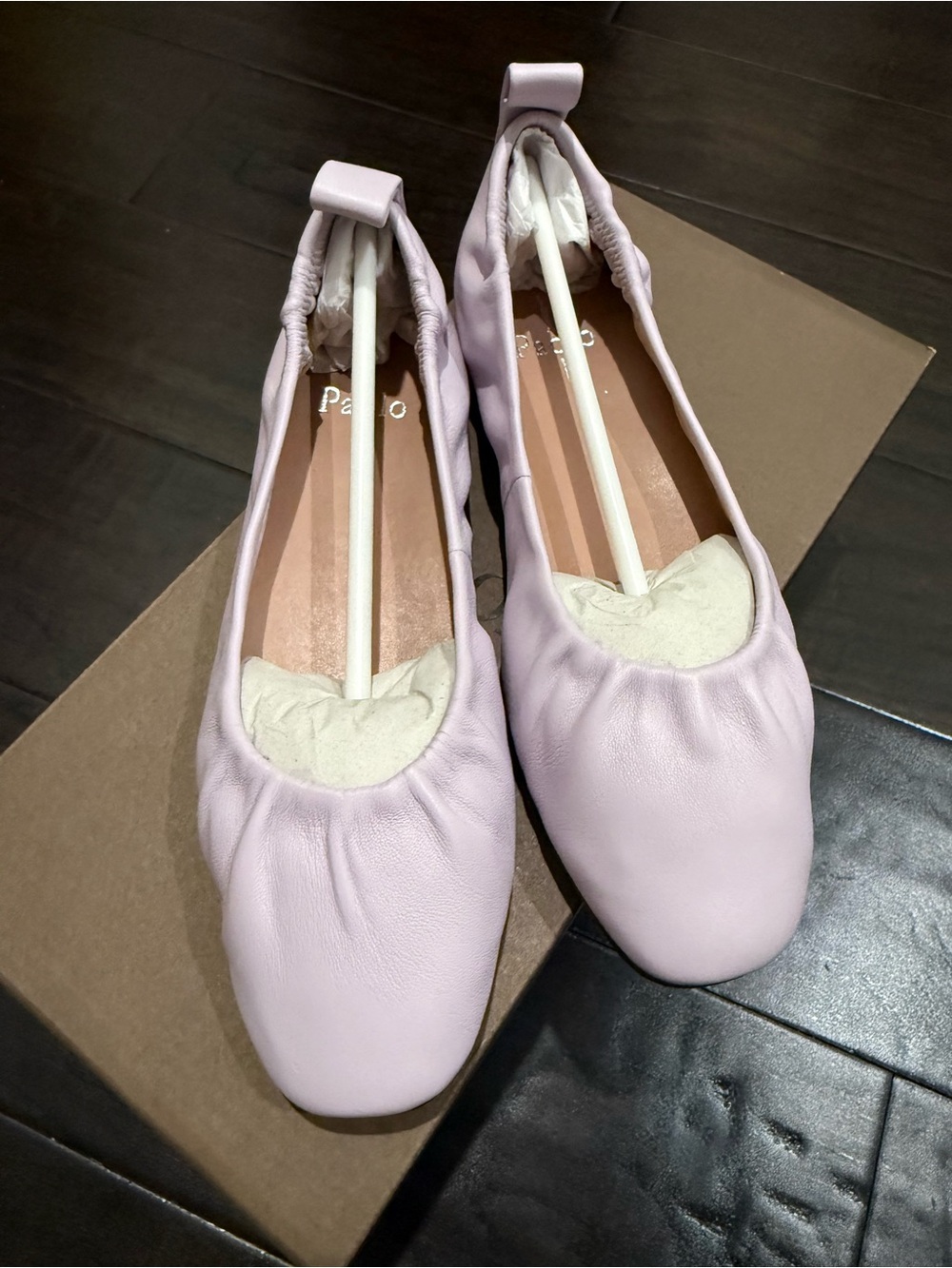 Línea Paolo Lavender Leather Ballet Flats - Women's